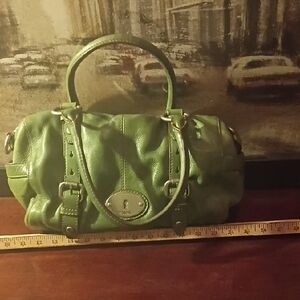 Fossil Green Leather Satchel
